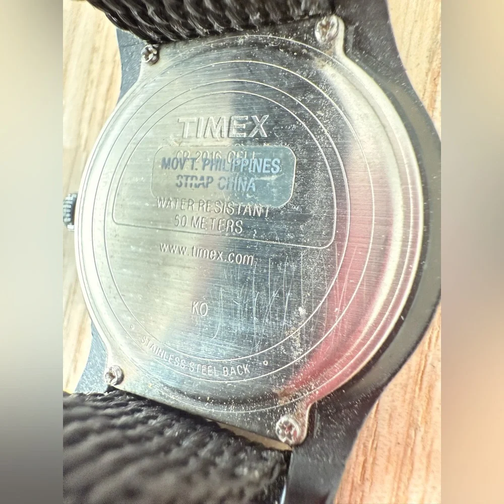 Vintage Timex expedition black nylon strap watch NEW BATTERY
